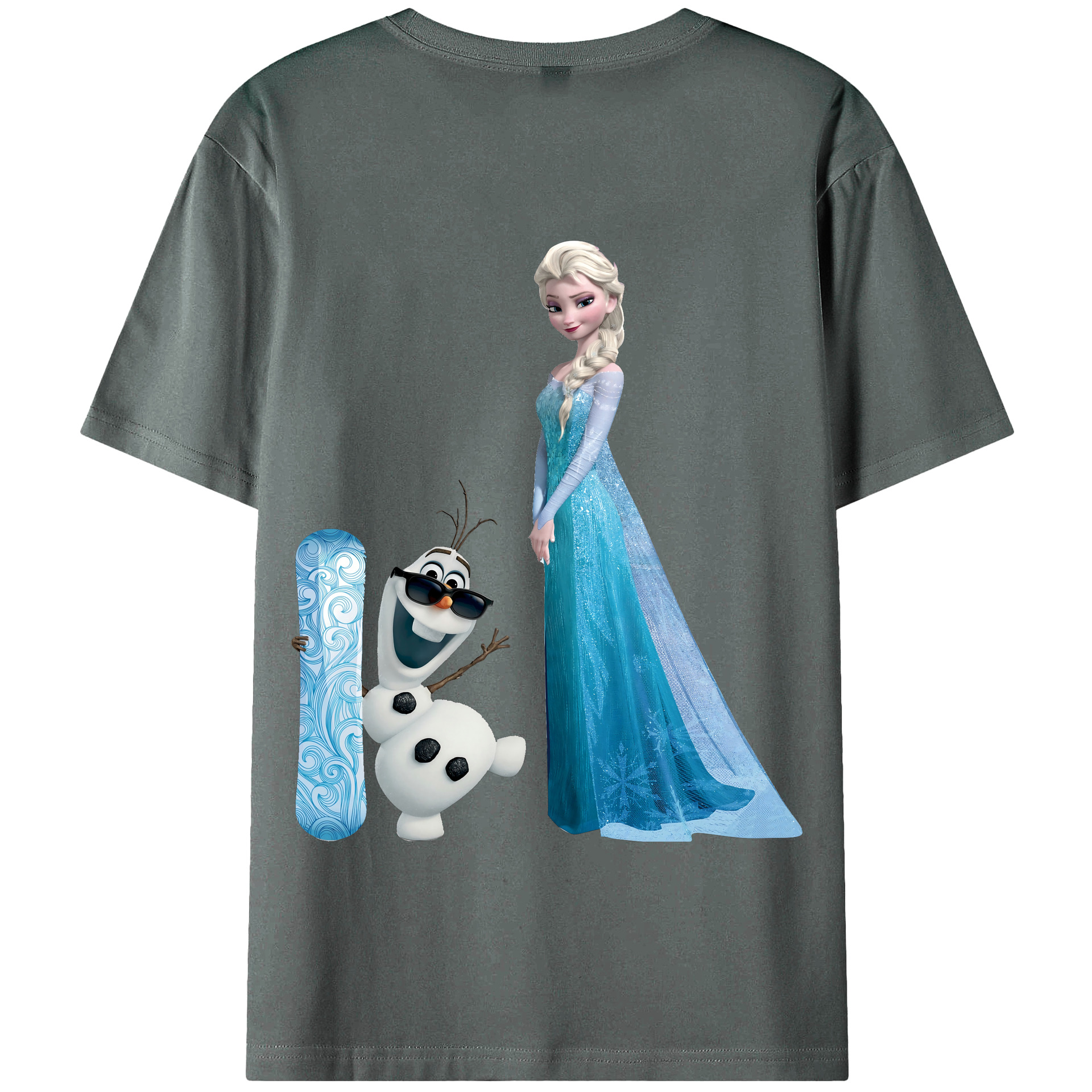 （画像用） アナと雪の女王 アンナ エルサ Frozen Anna Elsa 綿100％半袖Tシャツ（背面プリント）